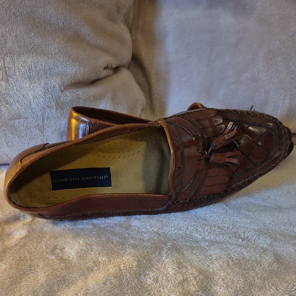 Giorgio Brutini Chestnut Leather Men's Slip-Ons